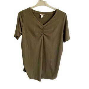 Isabel Maternity by Ingrid & Isabel Green Short Sleeve Top Women's Medium